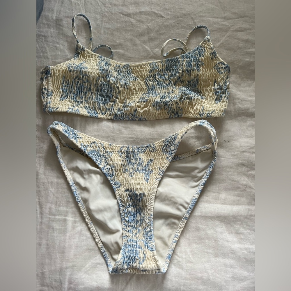 Blue Flower Triangl Bikini